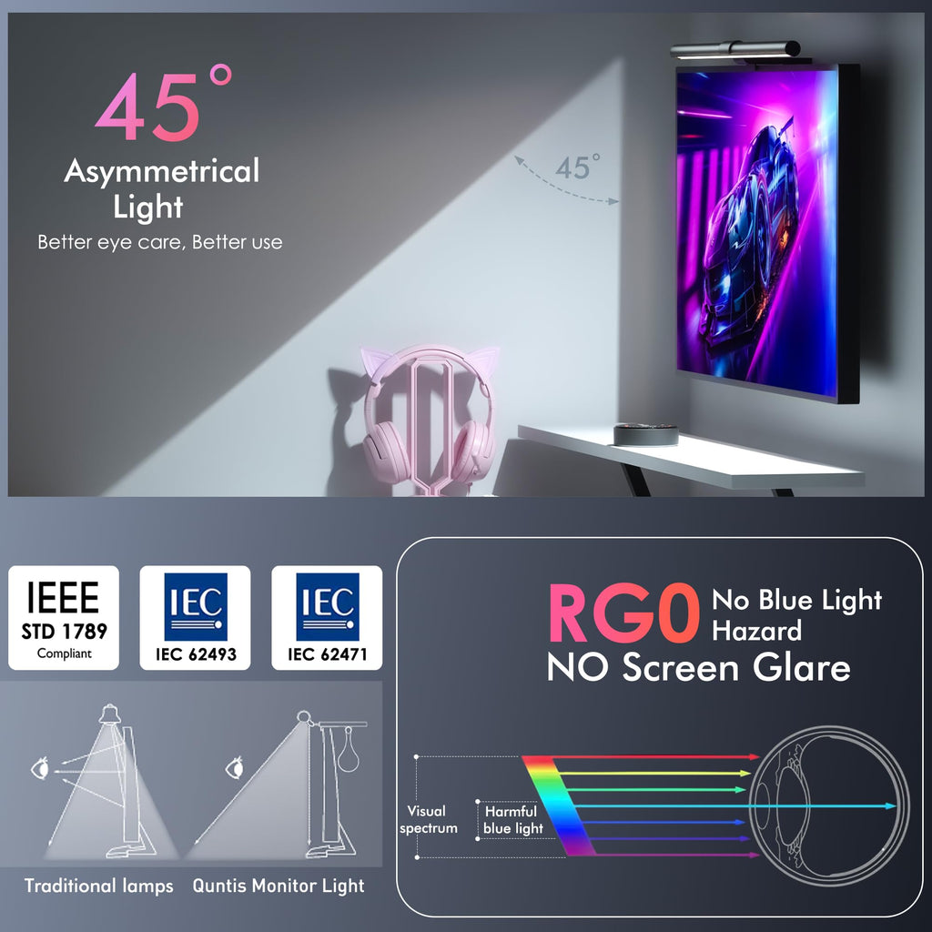 Lamp for Curved Monitor with Remote Control and RGB Backlight – 51 cm