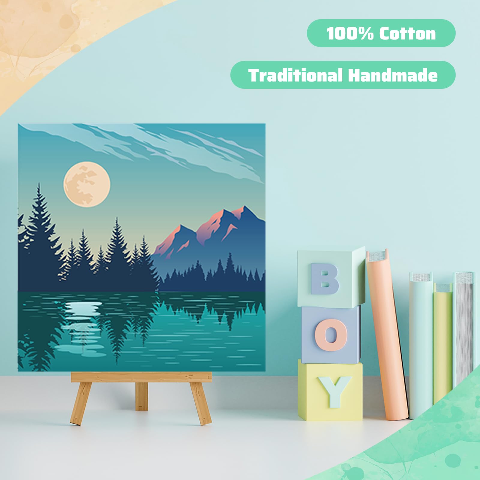 Canvas Set for Painting 12 pcs. – Natural Landscapes and Floral Motifs
