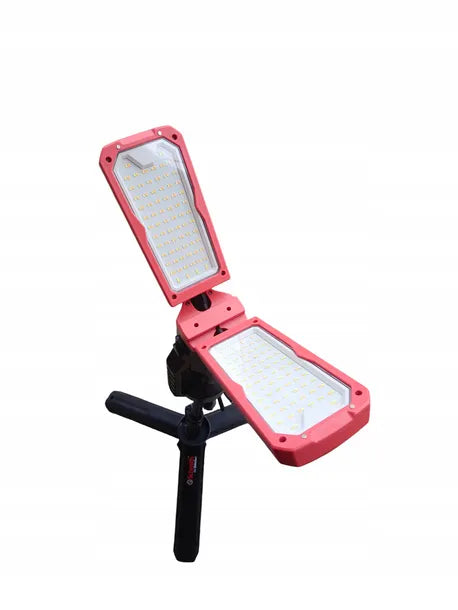 Reflektor budowlany LED 2x50W ze statywem – 12000 lm, ściemnialny, IP54, 3 temperatury barwowe