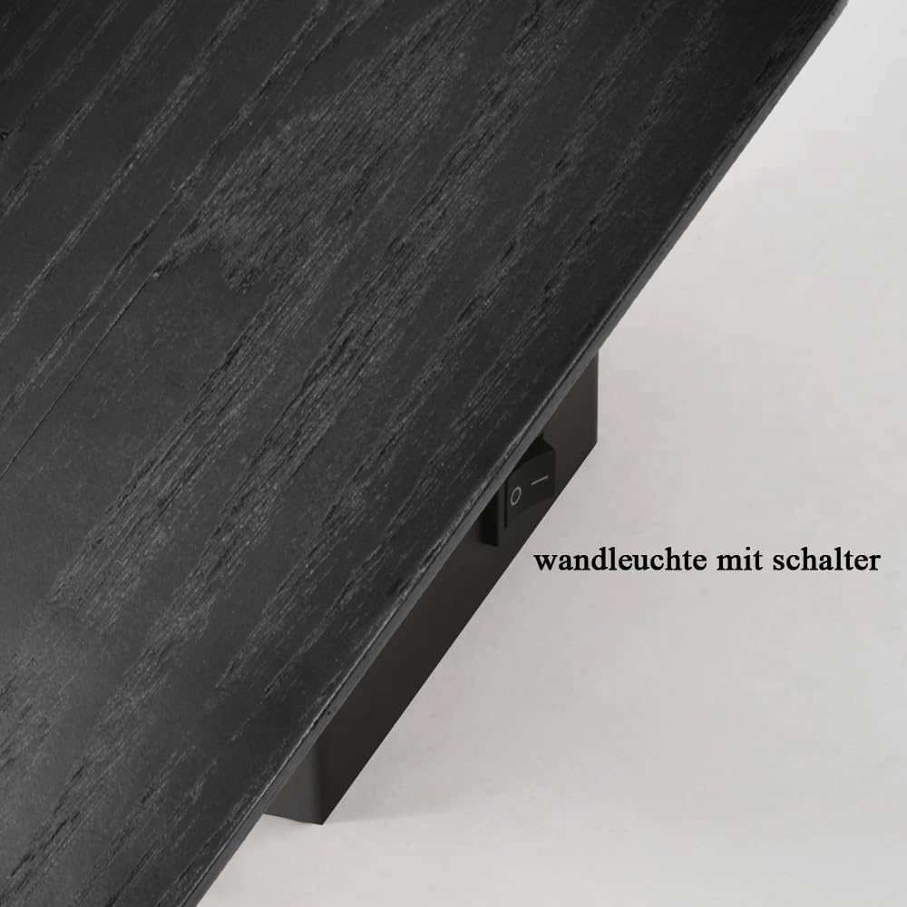 Vintage Wooden Wall Lamp - Black, 8W