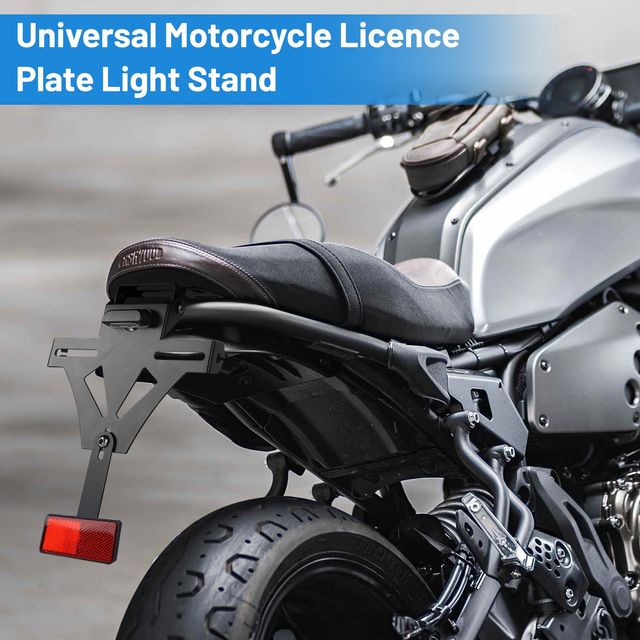 Uchwyt Tablicy Rejestracyjnej Motocykla z Oświetleniem LED – Aluminium, Regulowany 4 Pozycje