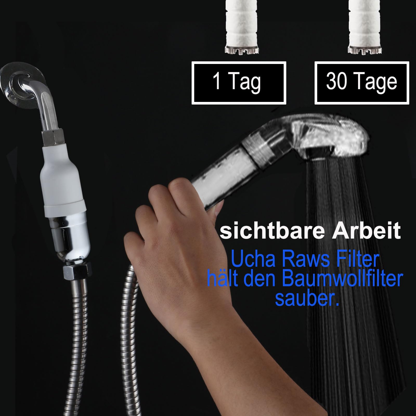 5-Micron Inline Shower Filter Reduces Chlorine and Heavy Metals – Universal G1/2