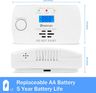 HEIMAN Carbon Monoxide Detector LCD Display 10-Year Lifespan - Replaceable Battery