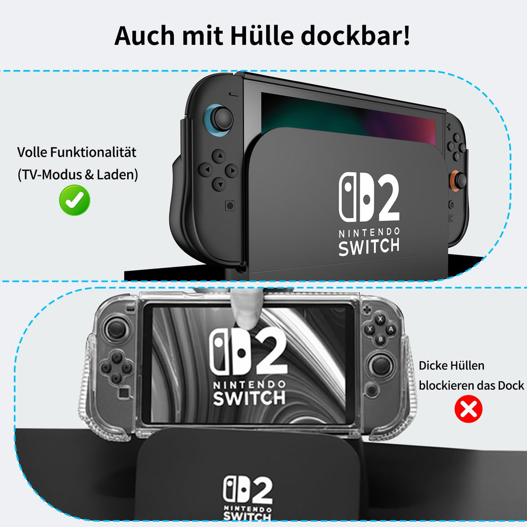 Reddening Case for Nintendo Switch 2 - Ergonomic Grip, Shock Protection - Black