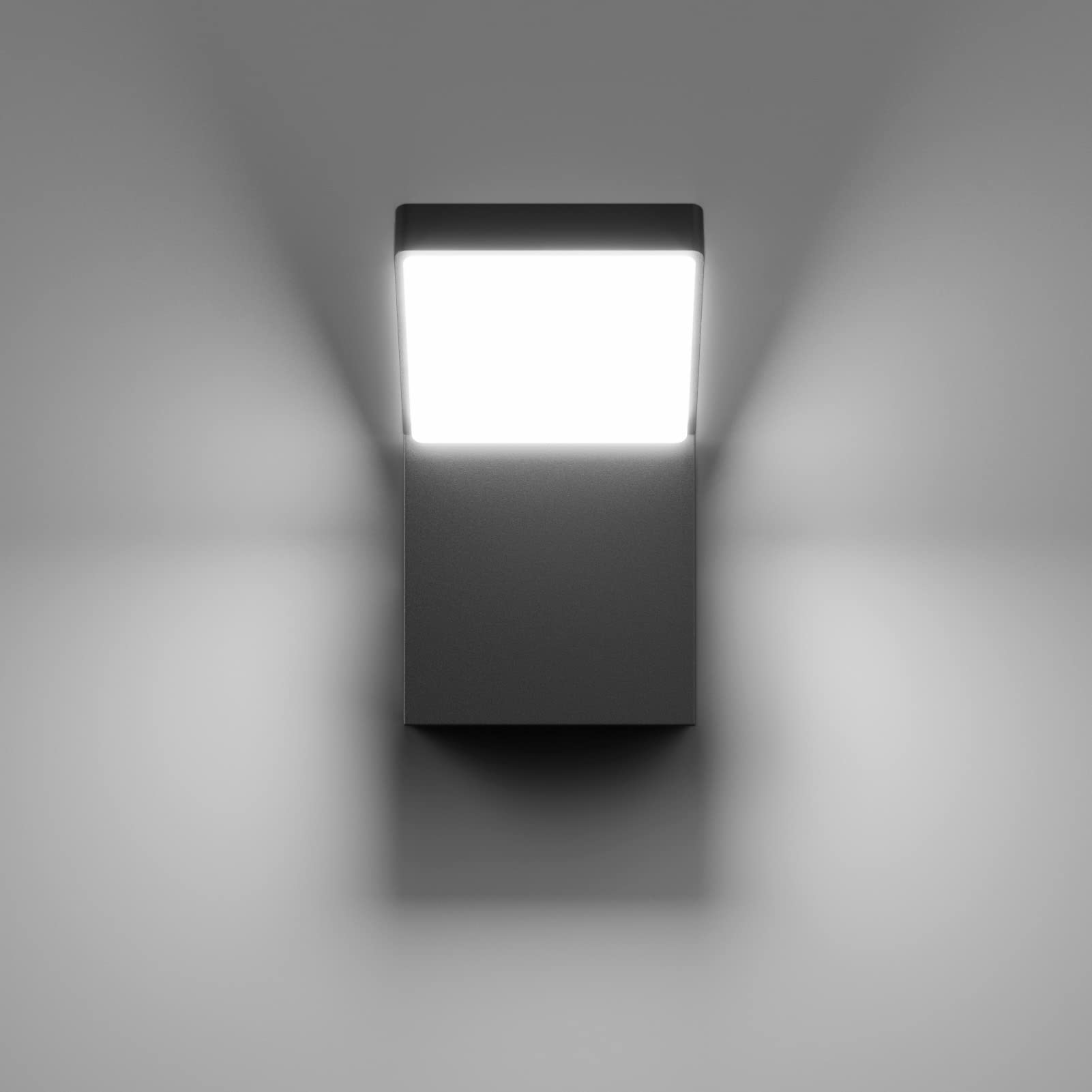 Klighten 24W LED Wall Lamp Indoor/Outdoor – Black 1500 Lumens Cool White
