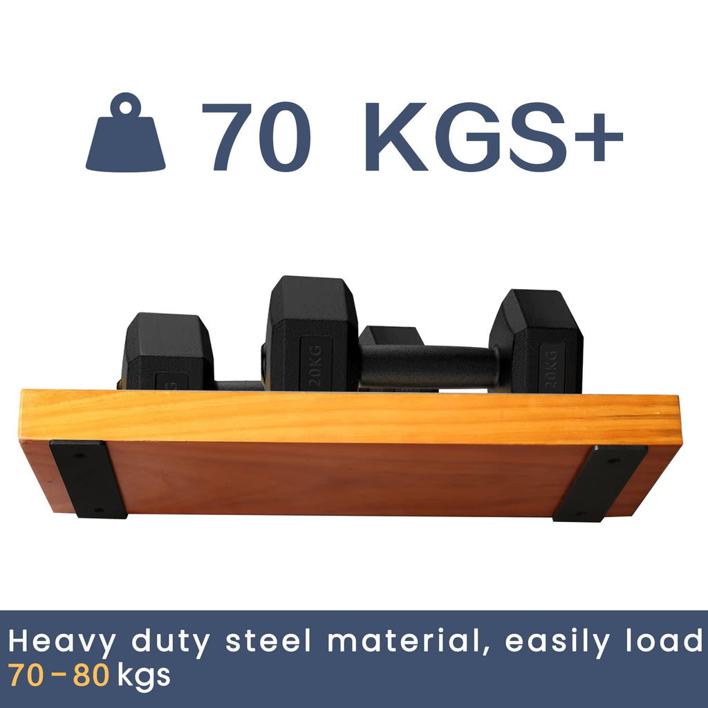 Reinforced 90° Metal Shelf Bracket for DIY – Black 200mm