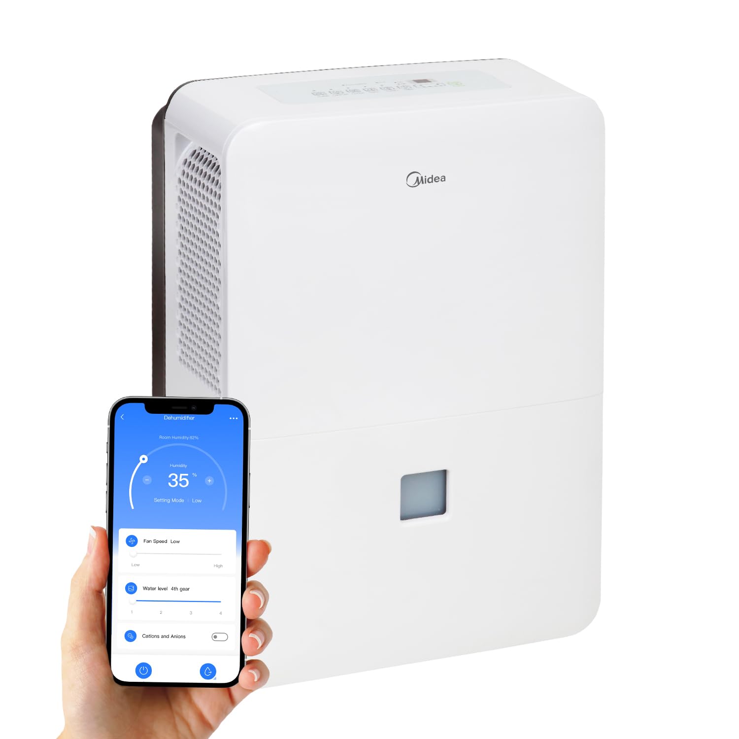 MIDEA Industrial Dehumidifier 50L – For Rooms up to 300m², Replaceable Tank, Quiet Operation