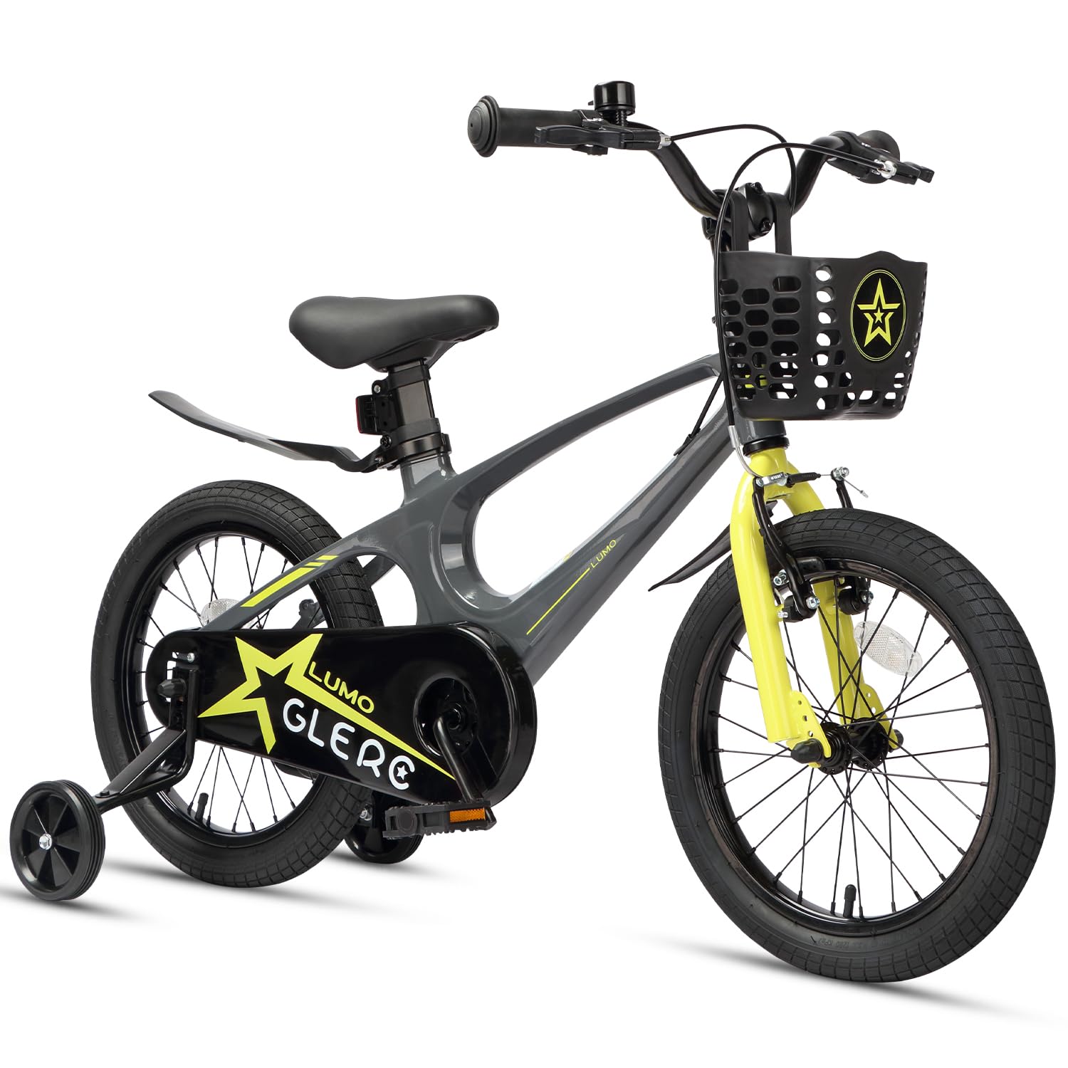 Glerc Lumo Kids' Bike 14 inch – Lightweight Magnesium Frame, Black-Blue, For Children 3-5 years