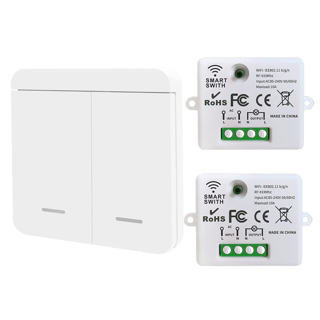Mini WiFi Przełącznik Przekaźnikowy – Zestaw 2 Odbiorniki + Pilot (Tuya / Alexa / Google Home)