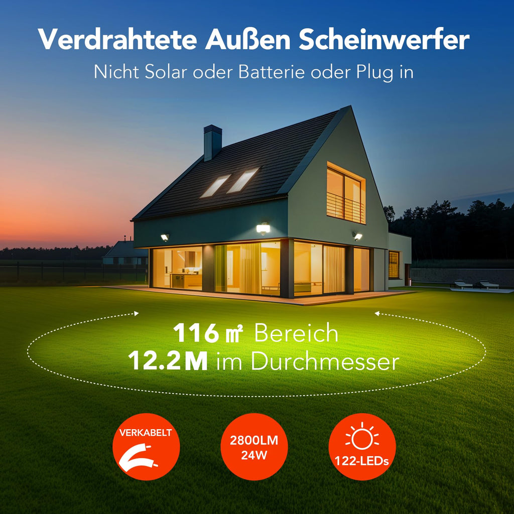 LED floodlight with motion sensor