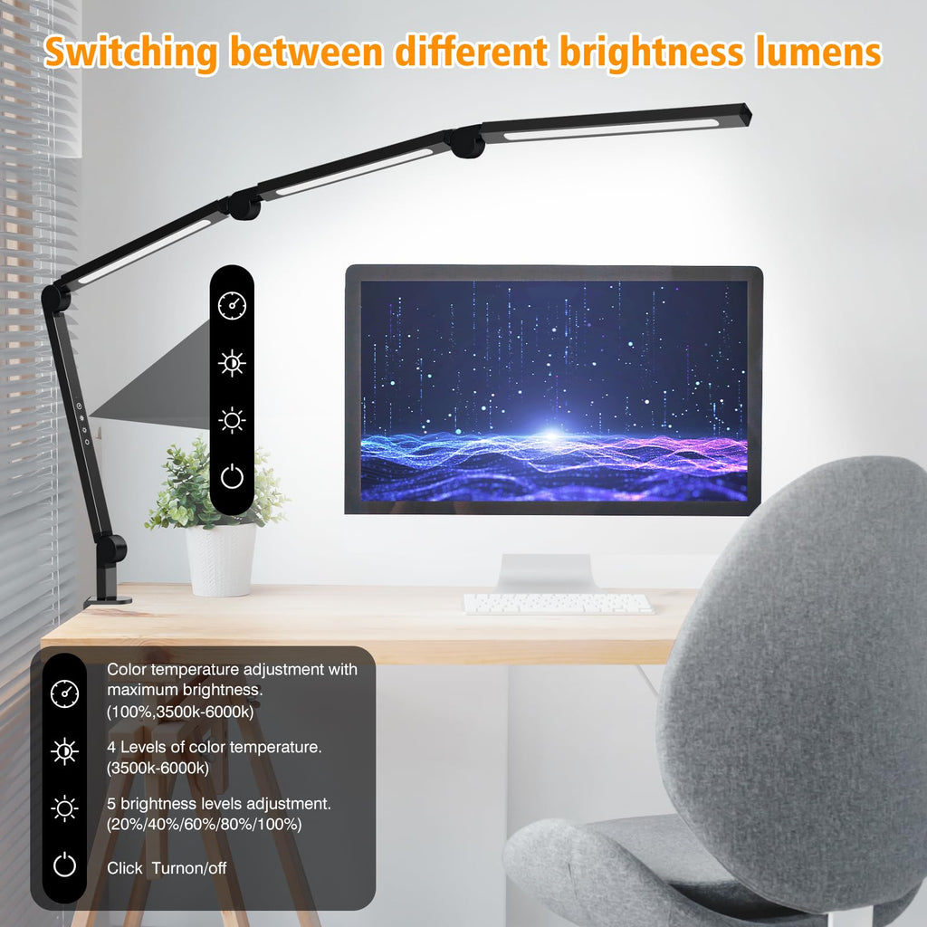 LED Desk Lamp with Clip – Flexible, For Desk and Bed