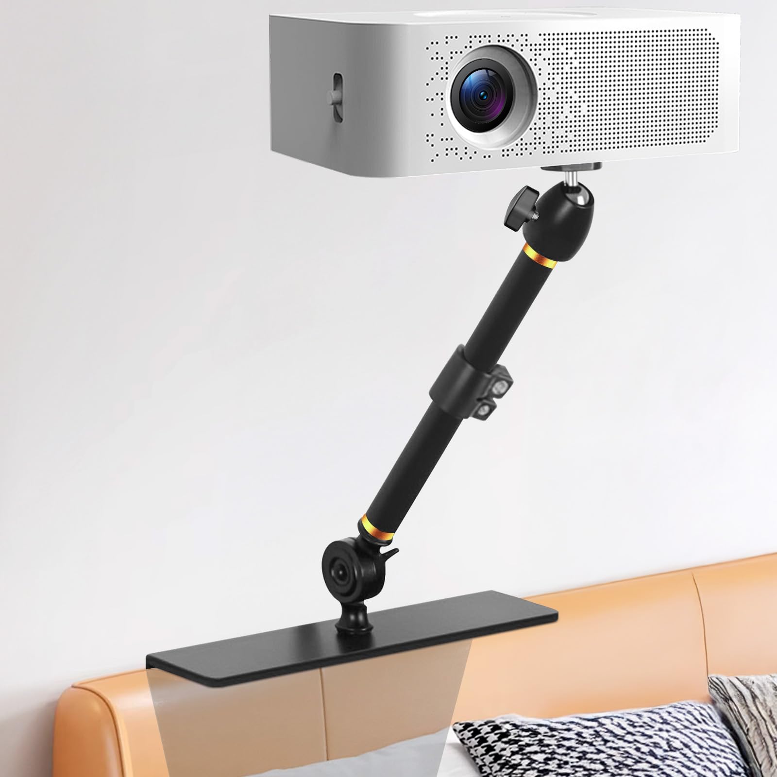 Adjustable Projector Stand for Bed and Sofa, Compatible with 99% of Projectors - Black