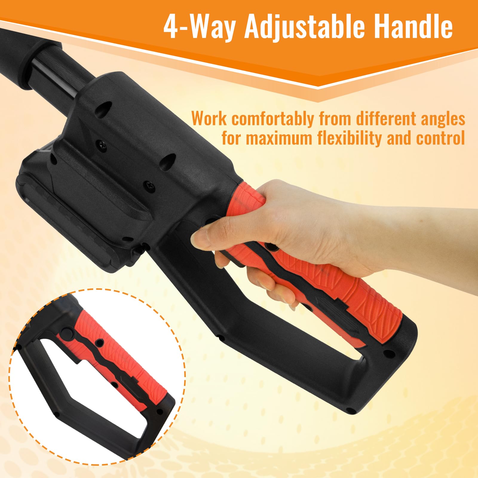 Cordless Telescopic Hedge Trimmer 21V Adjustable Handle – Battery Not Included