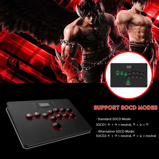 Bezprzewodowy joystick arcade Maestro S3 Wieloplatformowy fight stick z touchpadem – Czarny