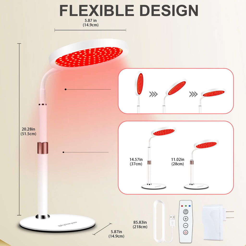 Lampa Czerwona Hottoerak 100 LED na podczerwień z timerem i regulowanym szyjką – Czarna