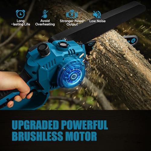 6/8in Brushless Mini Chainsaw with 8000mAh Battery, Upgraded Chain Lubrication – 6/8in