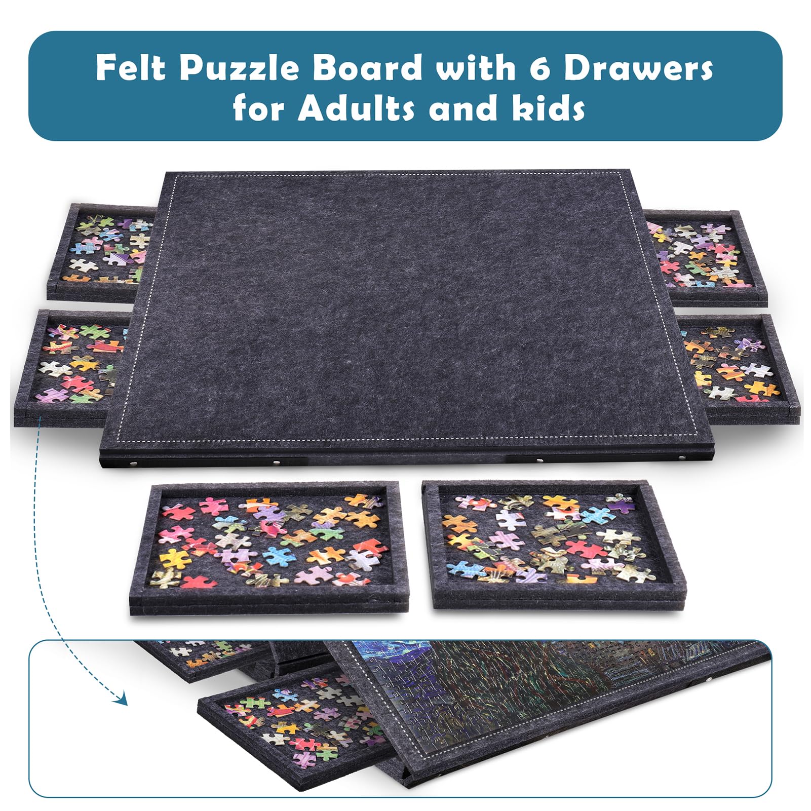 Portable jigsaw puzzle table