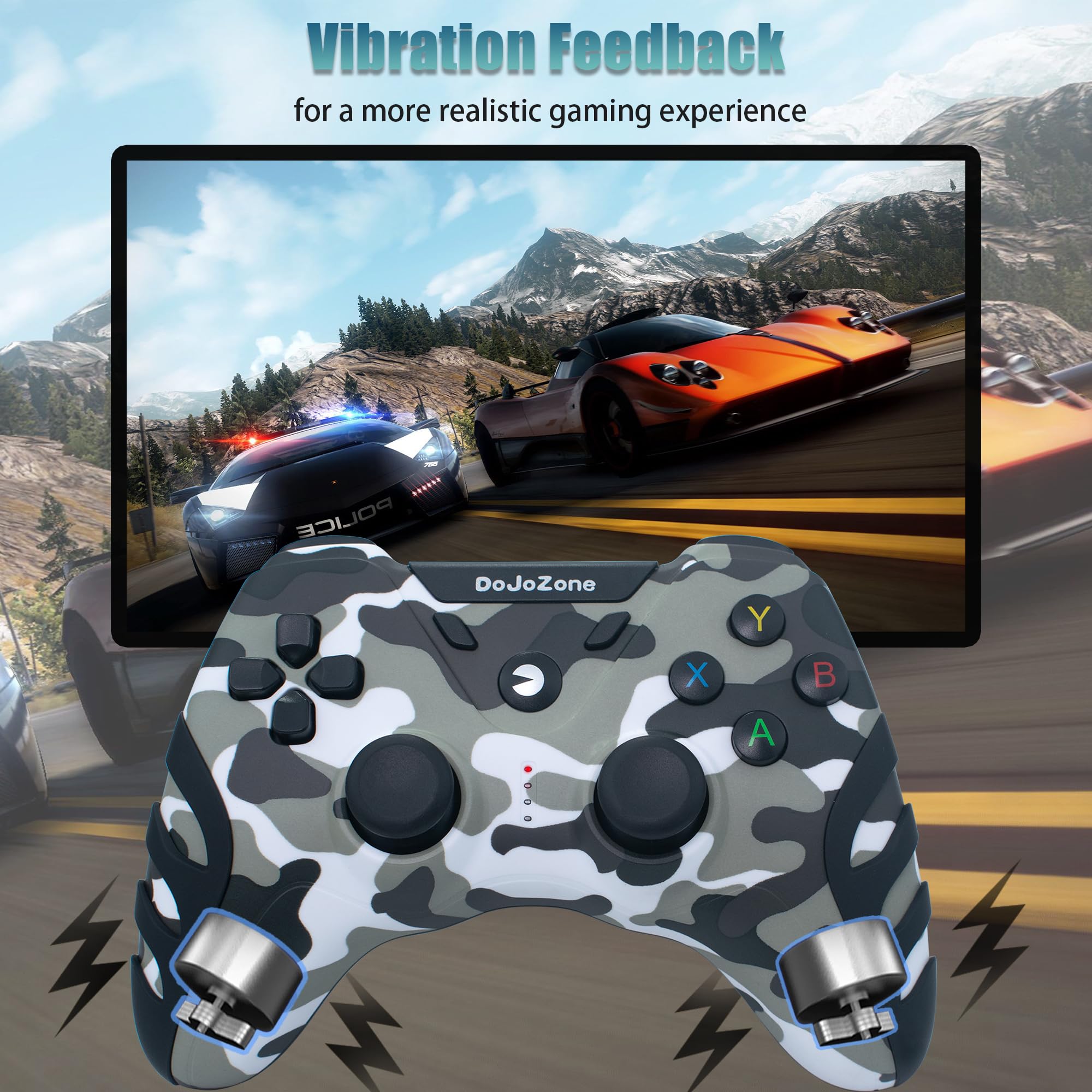 Wireless PC Gamepad Controller with Hall Effect Joysticks – Compatible with Windows/PS3