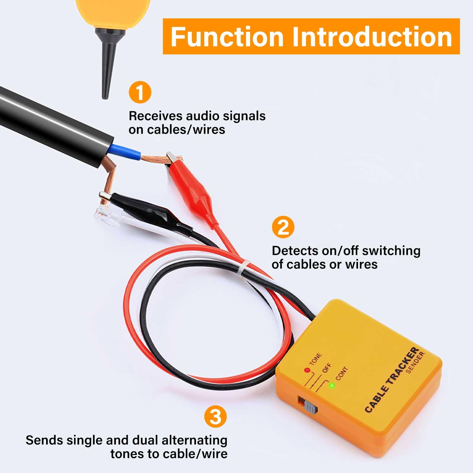 Multifunction RJ11 Network Tester with Tone Generator and Probe – Cable Tracing