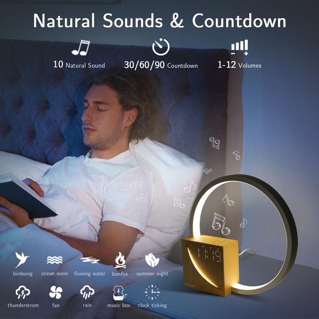 Blonbar AJ300 Night Light with Alarm Clock – LED, touch, nature sounds