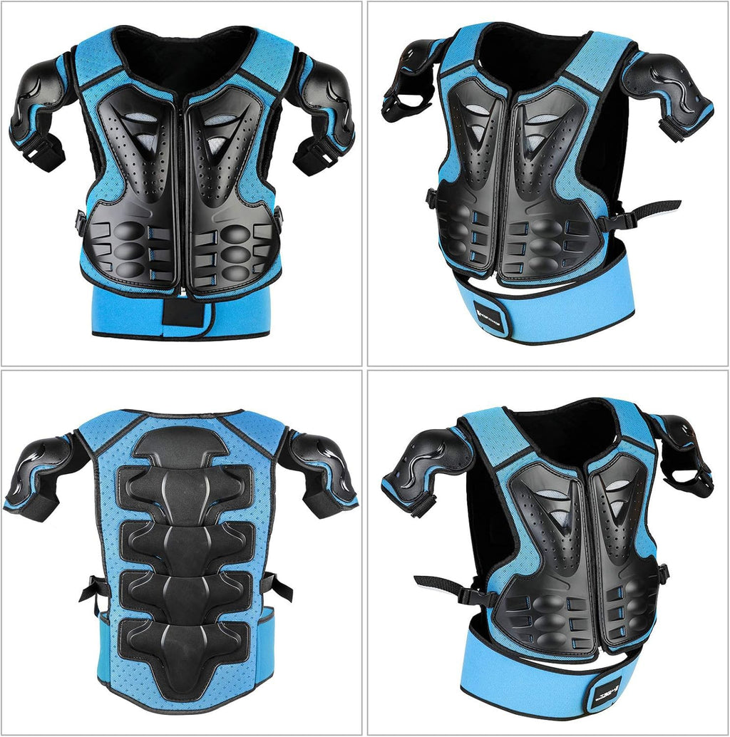 Kids' 5-Piece Protective Set – Knee, Elbow, Chest – Blue (4–14 years)