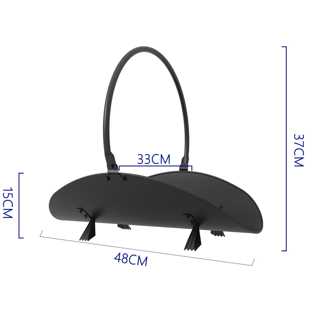 Modern Wooden Log Basket 48x34x37cm – Black
