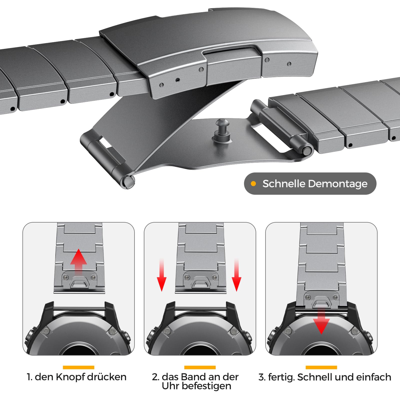 Titanium Quick Release 26mm Bracelet for Garmin Fenix 8 / Enduro