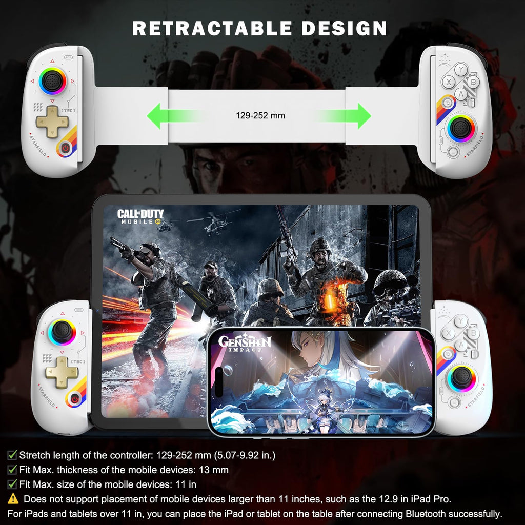 Joso D8 Gaming Controller for iPhone/iPad/Android/Switch/PS/PC White