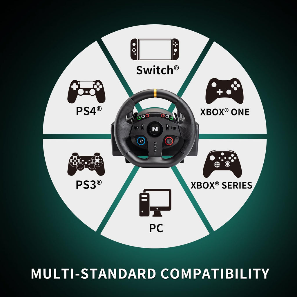 NITHO Drive Pro ONE V24 – Kierownica Wyścigowa z Pedałami | PC, PS4, Xbox One, Switch