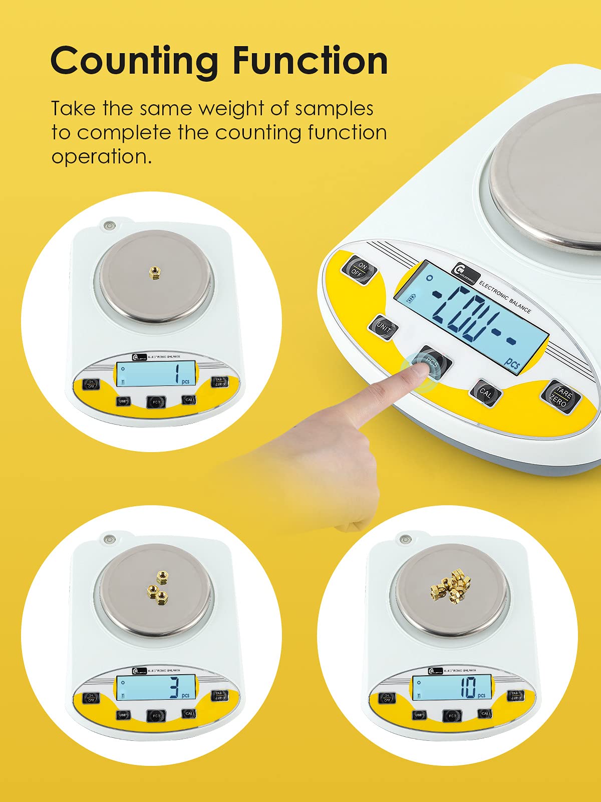 CGOLDENWALL Waga Precyzyjna Laboratoryjna 3000g / 0,01g – Cyfrowa, Analityczna – Czarna