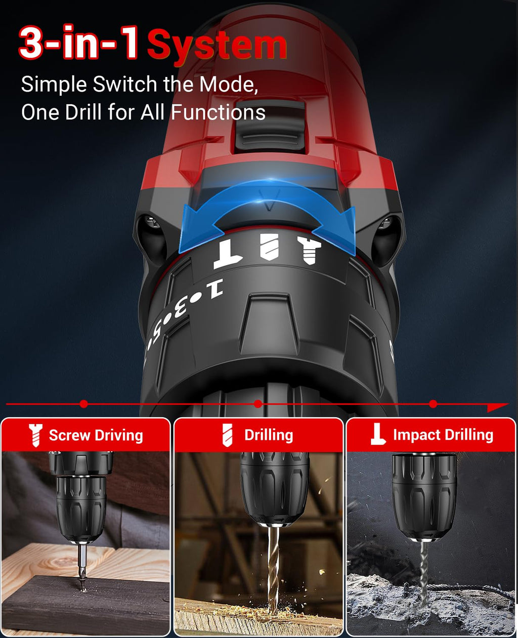 21V Cordless Drill with 2 Batteries and 14 Accessories – For Home and Garden
