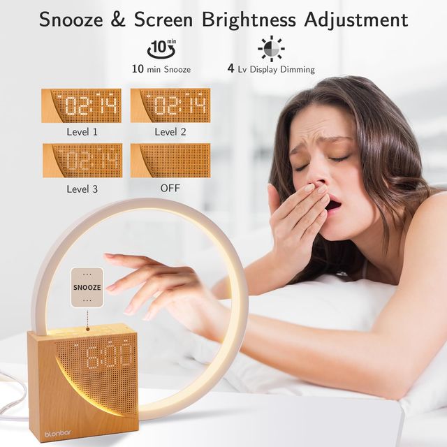 Blonbar AJ300 Night Light with Alarm Clock – LED, touch, nature sounds