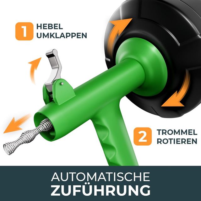 Spirala do Czyszczenia Rur 7,5 m – Automatyczny Posuw, Bez Chemii