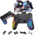 NITHO Wireless Controller for PC/Switch/Android/iOS 6-Axis Sensor RGB LED – Black