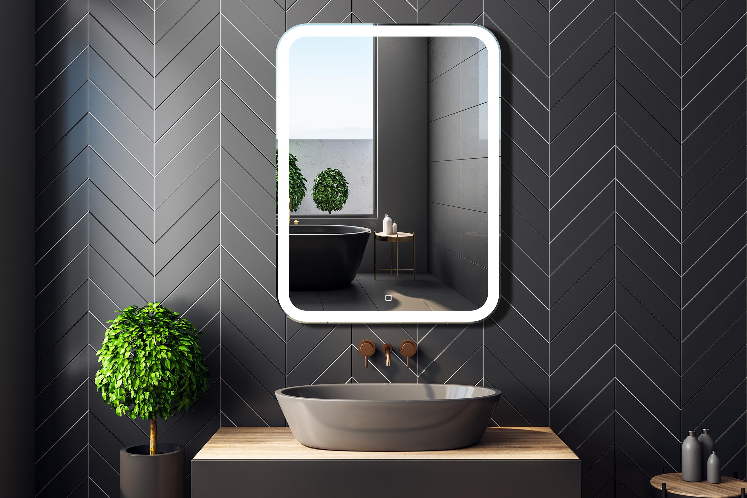 Venti 60x80cm Backlit Mirror for Bathroom