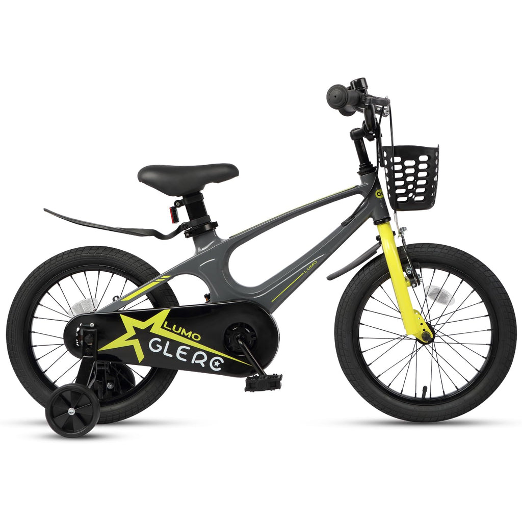 Glerc Lumo Kids' Bike 14 inch – Lightweight Magnesium Frame, Black-Blue, For Children 3-5 years