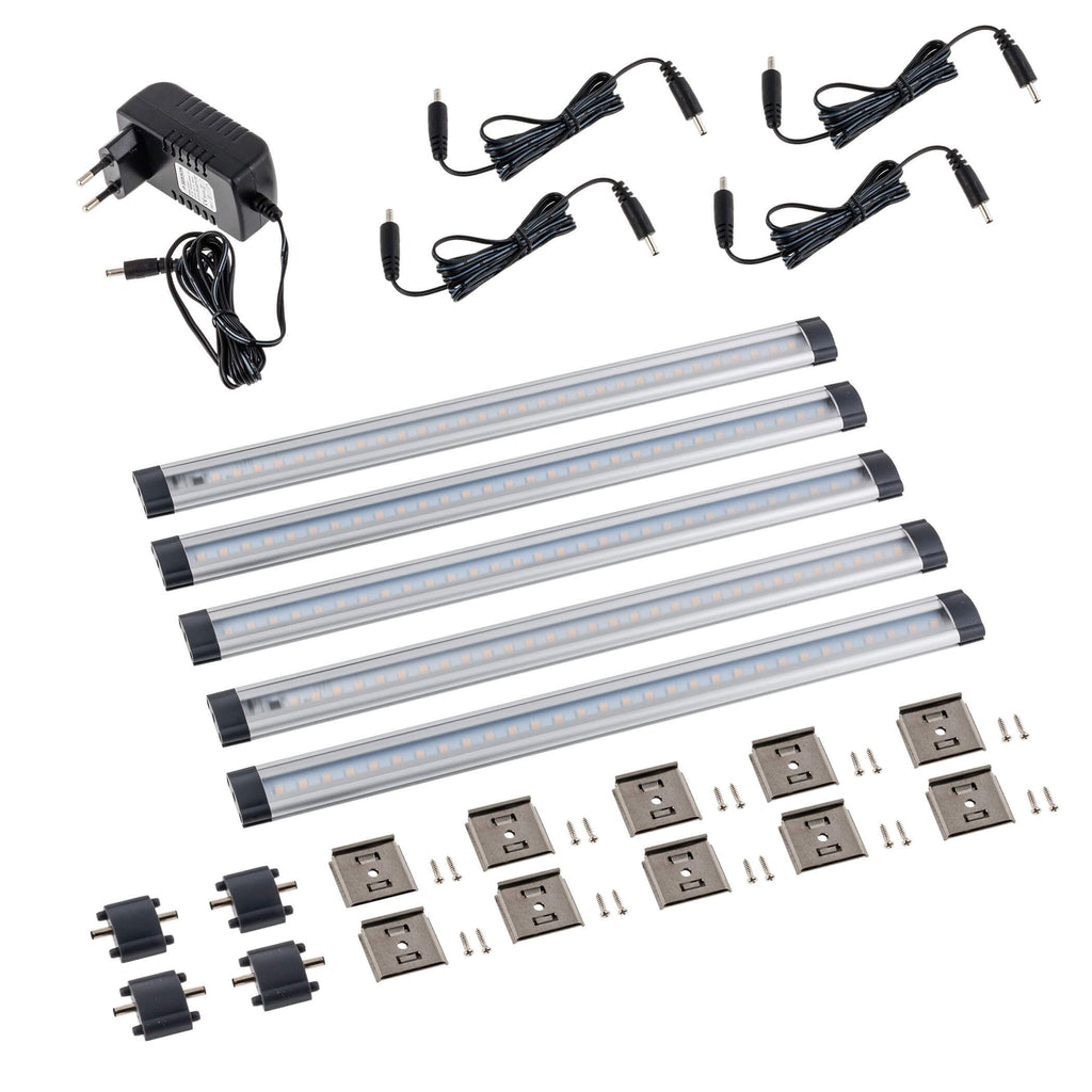 SEBSON LED Under-Cabinet Lighting Dimmable Set of 5 with Touch Function – 30 cm Warm White