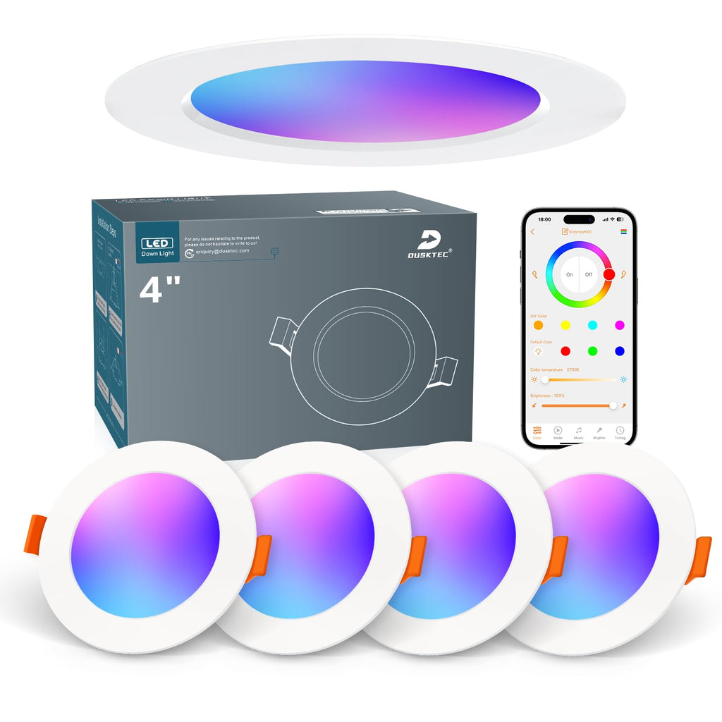 DUSKTEC LED Built-in Spotlights Smart RGB Dimmable 10W – 4 Pcs.