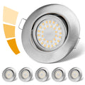Dimmowalne LED wpuszczane reflektory 6W IP44 – Ciepła biała 3000K, zestaw 6