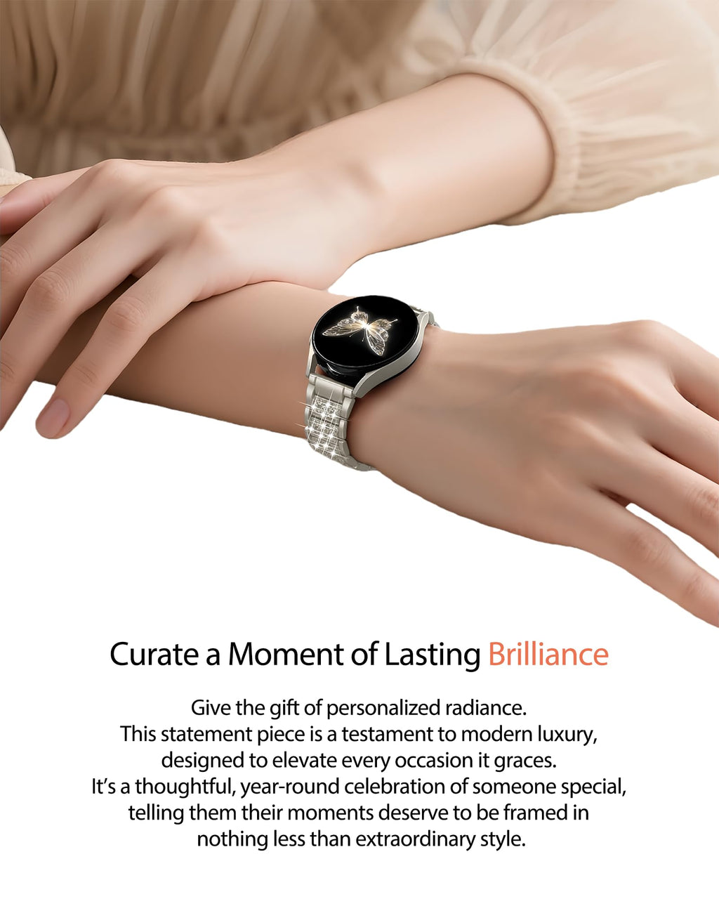 Luxury metal bracelet compatible with Samsung Galaxy watches – 20/22 mm