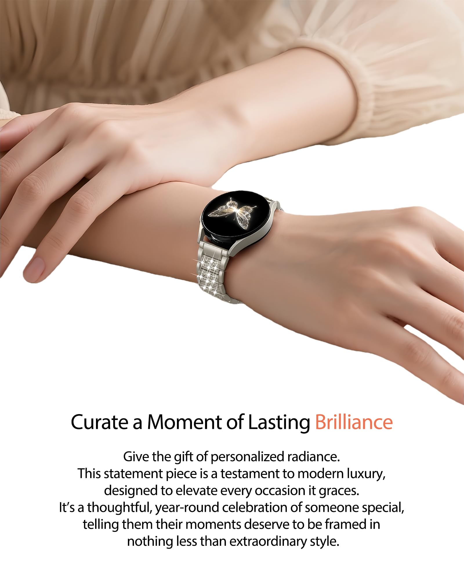 Luxury metal bracelet compatible with Samsung Galaxy watches – 20/22 mm