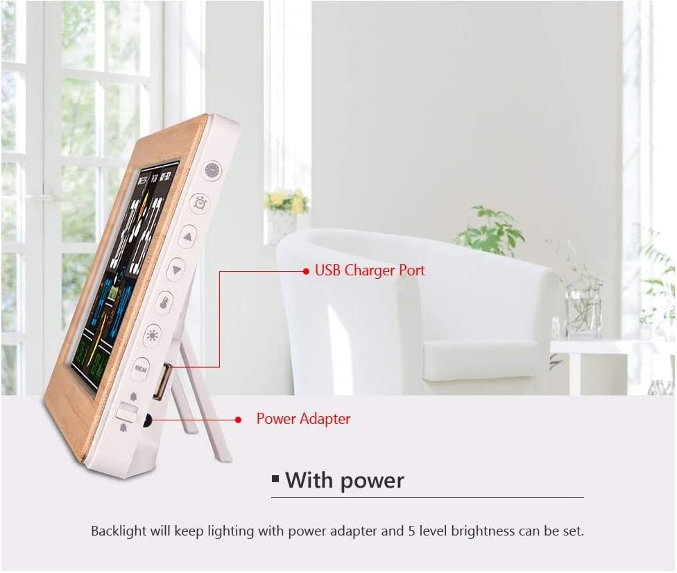 Wireless weather station with outdoor sensor - Color display, digital thermometer