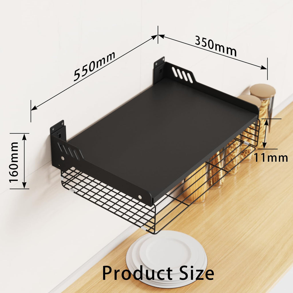 Microwave shelf, black
