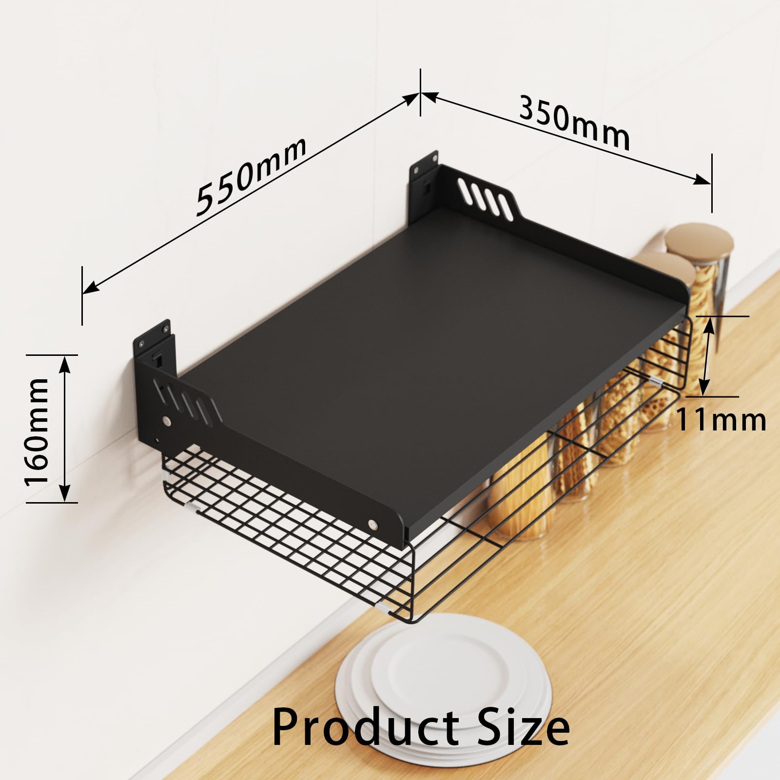 Microwave shelf, black