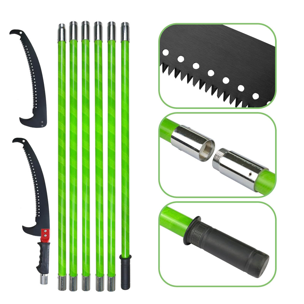 SurmountWay 8m Extendable Pole Saw – Adjustable Length, Garden Set, Bag Included