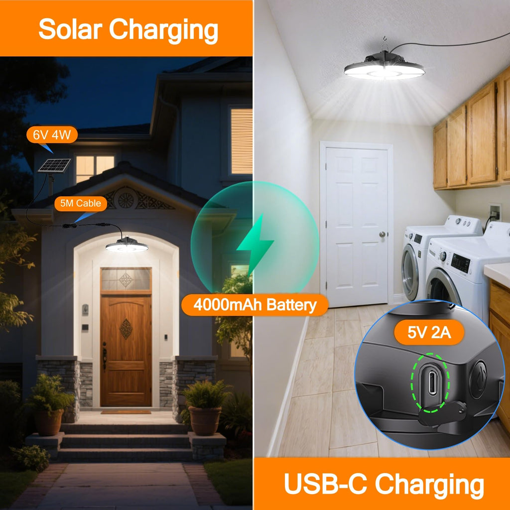 MEIKEE Outdoor Solar Hanging Light with Motion Sensor – IP65
