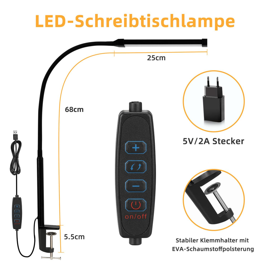 Dimmable LED desk lamp