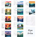 Canvas Set for Painting 12 pcs. – Natural Landscapes and Floral Motifs