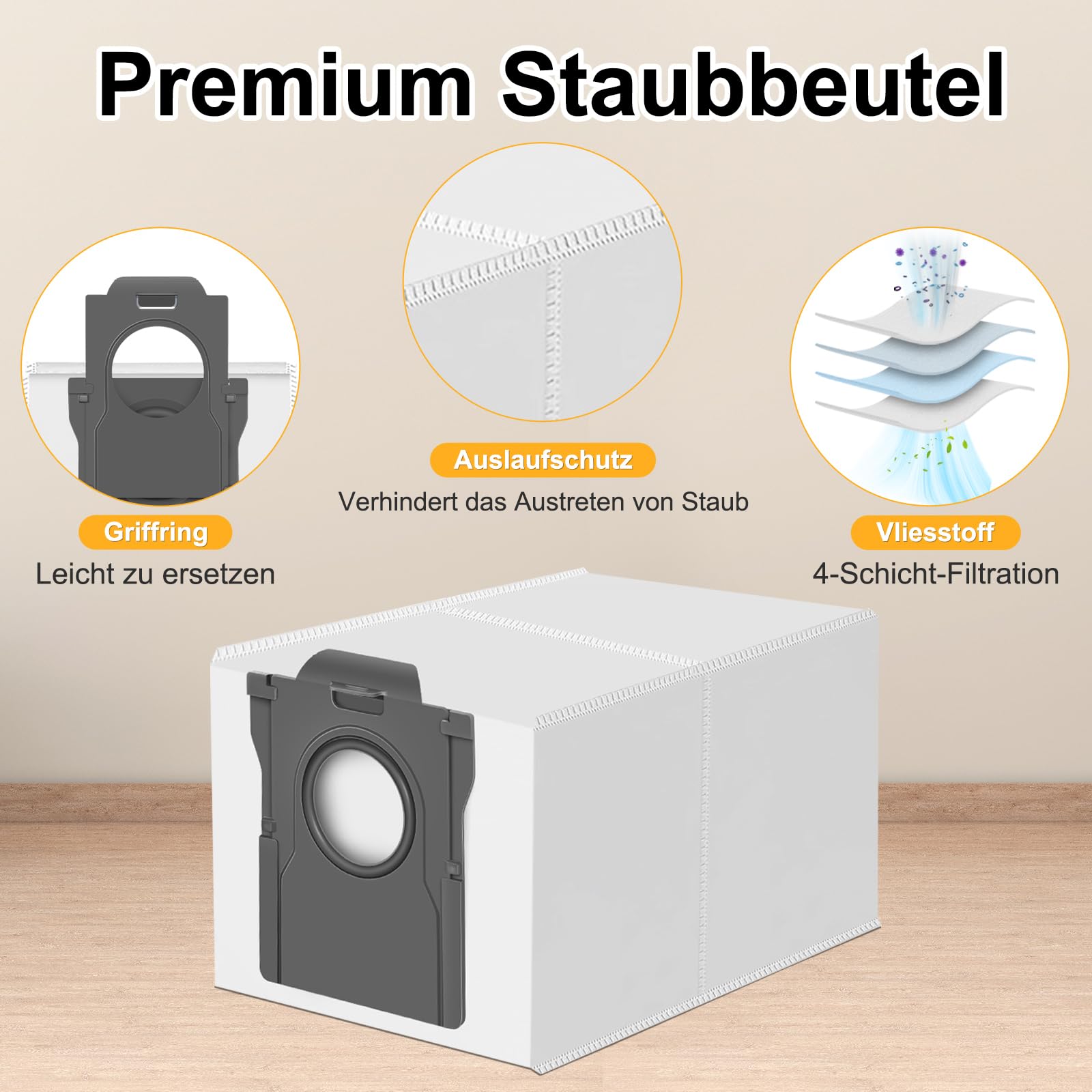 RUKHOOL 14 Dust Bags for Dreame Vacuum Cleaners - Compatible with multiple models