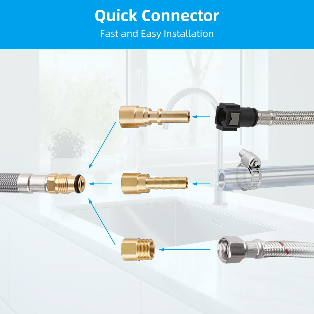 Wymiana węża kranu z 6 adapterami – 1,5m metalowy elastyczny wąż